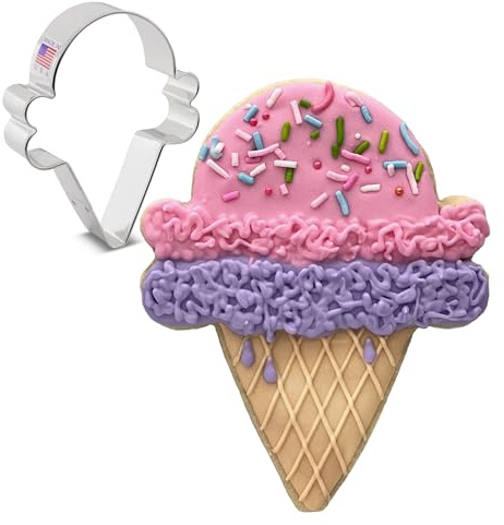 Ann Clark Ice Cream Cone/Clown Face Cookie Cutter, 10.2 cm Made in USA | A Perfectly Large Size and Shape from America's Largest Cookie Cutter Maker, Food-Safe American Steel