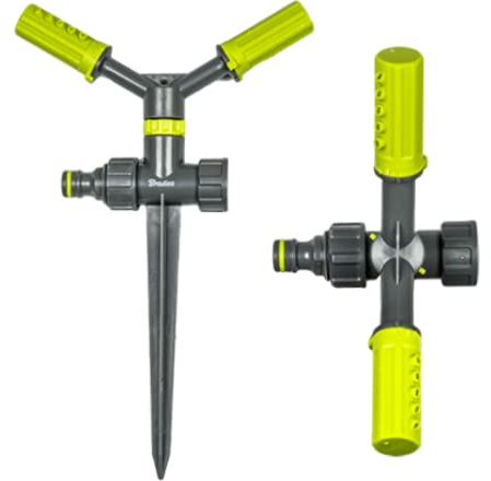 Bradas 2-Arm Kreisregner mit Erdspieß Sprinkler Bewässerung Rasensprenger Lime LINE LE-6106 4475