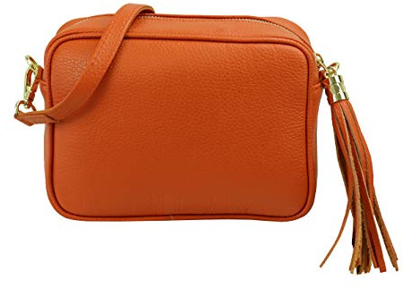SH Leder Echtleder Umhängetasche mittel kleine Tasche Abendtasche Clutch Crossbody Bag Messenger Handtasche mit Reißverschluss 21x15cm Chiara G209