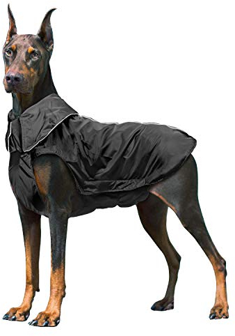 IREENUO Hunderegenmantel, Wasserdichter Hundemantel Regenjacke, mit Sicherheits Reflex Streifen, Geeignet für Outdoor-Bekleidung Mittlerer und Großer Hunde