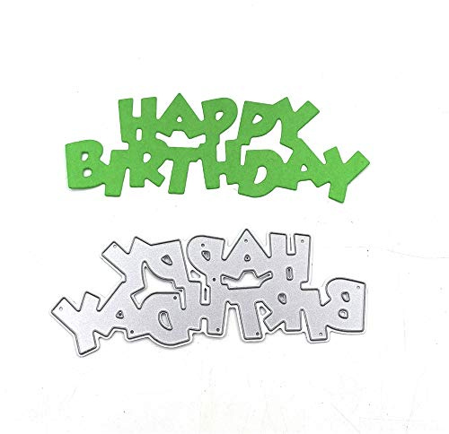 LZBRDY 1.4 3.6 Inch Happy Birthday Words Metal Cutting Dies for Card Making and Scrapbooking Paper Crafts Birthday Die Cuts