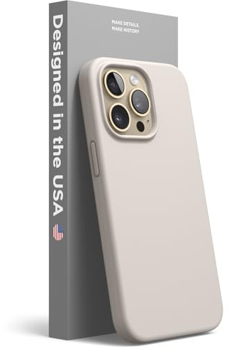 elago Liquid Silicone Case Compatible with iPhone 13 Pro Case (6.1), Premium Silicone, Full Body Protection - 3 Layer Shockproof Phone Cover, Anti-Scratch Soft Microfiber Lining (Stone)