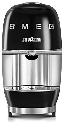 Smeg & Lavazza 18000450 Capsule Coffee Machine, Quick Heat Up, Removable Drip Tray, Black