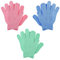 Sibba 3 Pares Guantes Exfoliantes Reutilizable Cinco Dedos Guantes Exfoliación Corporal Del Vello Encarnado Belleza Mujeres Hombres Ducha Spa Masaje BañEra EliminacióN CéLulas Muertas Verde Azul Rosa