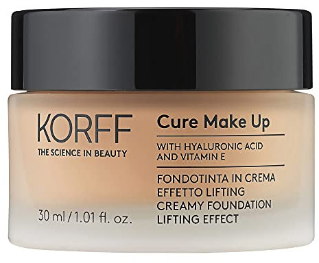 Korff Fondotinta Crema Effetto Lifting, Coprenza Media Alta con Acido Ialuronico e Vitamina E, Texture Fondente e Cremosa, Finish Satinato 05, Formato 30ml