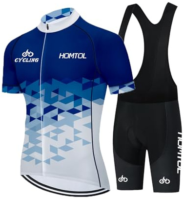 HOMTOL Ensemble de Maillots de Cyclisme Hommes Manches Longues Vêtements de Cyclisme Manches Courtes Unisexe Maillot vélo Maillots de Cyclisme Respirant élastique séchage Rapide Maillot de Cyclisme