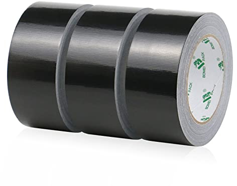 BOMEI PACK Panzertape extra stark, 32 m x 48 mm – Wasserdichtes Reparaturband für innen & außen gewebeverstärktes Reparaturband, 3 Rollen (schwarz)