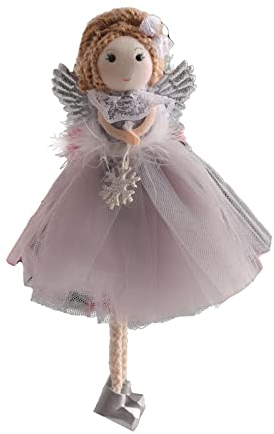 Engel Ornamente Weihnachtsengel Puppe hängende Dekorationen Weihnachtsbaum Dekorationen niedliche Engel Puppe Anhänger Weihnachten Ornamente für Weihnachten Hängeschaukel Gestell Baby (Grey, One Size)