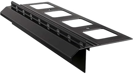 Renoplast® Aluminium Traufprofil K20R 200cm Graphit | Fertigstellung von Terrassen und Balkonen | Harzböden | Wasser ablaufsysteme Winkelprofil | Korrosionsschutz Balkonprofile