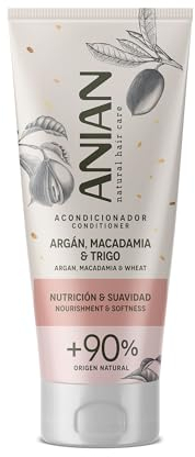 ANIAN - Acondicionador Argán, Macadamia y Trigo, 250 ml, para Pelo Seco y Dañado, Nutrición y Suavidad, Nutre en Profundidad y Repara el Cabello, Pelo más Suave y Sedoso, Facilita el Peinado
