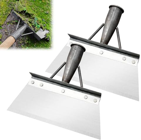 2 Stück Unkraut Entferner Gerät, Moosentferner Gartenschaufel Garten Schaufel 27CM Schneeschaufeln Moos Unkraut Entfernen Gartengeräte Gartenhelfer für Holzstock 3,5CM