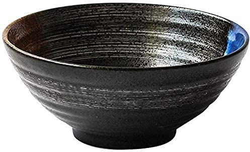 GAQDDRE El Cuenco de Cuerno de vajilla de cerámica Vintage de 7 Pulgadas se Puede Utilizar como Cuenco de Sopa de Fideos de ensaladera (Color: Blanco) (Color: Blanco) (Negro)