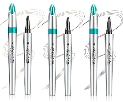 Thoquene Wasserdichter 3d Augenbrauenstift mit 4 Gabelspitzen, Lang Anhaltend Natürlich Eyebrow Pencil