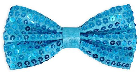 Pajarita infantil con purpurina, pajarita de lentejuelas para niños de 3 a 8 años de edad, con longitud ajustable para carnaval DE- BT-G3, azul claro, Talla única