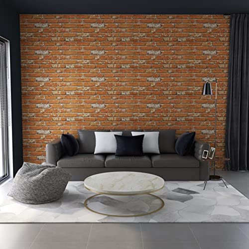 Sufrk Panneaux muraux 3D avec design briques marron clair 11 pcs EPS,panneaux décoratifs 3D en forme de diamant en PVC incassable, recyclable, imperméable, inodore, pas besoin d'être peint