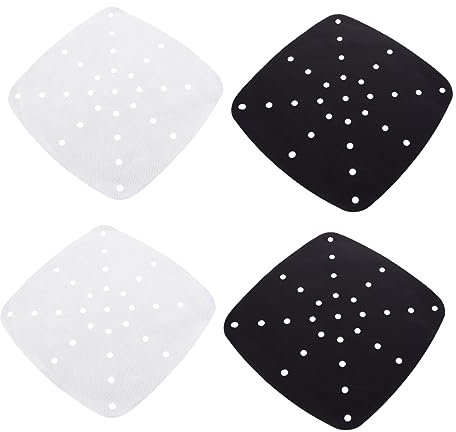 Garneck 12pcs Reusable Air Fryer Liner Square Non-Stick Baking Mat for Chicken Wings Burgers Ribs Steaks Fish Fruits Vegetables Dishwasher Safe