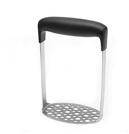 Premium Stainless Steel Potato Masher, Baby Food Masher with Non Slip Handle Manual Kitchen Press for Smooth Mashes for Potatoes Beans Vegetables Fruits Avocado and Meats