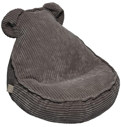 MEOWBABY Sitzsack Bär für Kinder Sitzpouf Kindermöbel Indoor Beanbag, Ästhetik Cord, Braun