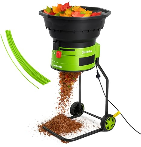 GreenSweep XL Broyeur et déchiqueteuse de feuilles sans lame | Puissant moteur 15 A, 9 000 tr/min pour un rapport de réduction de 18:1