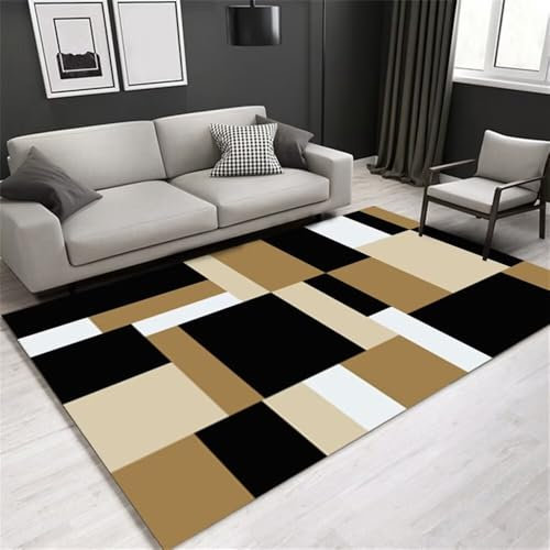RUGMRZ Teppich Waschbar Geometrisches, Modernes, Rutschfestes Wohnzimmer-Sofa, Schmutzabweisend, Dekorativ, Kurzer Flor Teppich Schreibtischstuhl Mehrfarbig Flokati Teppich Teppich Klein Teppich Wa