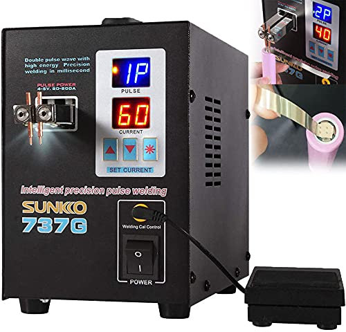 Saldatrice a batteria 737G, saldatrice a punti a impulsi da 0,15 mm, saldatrice a punti a batteria da 220 V e stazione di saldatura Saldatrice a impulsi portatile per batterie al litio 18650