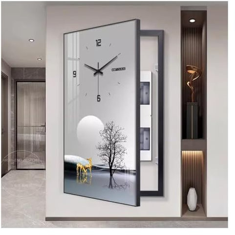 Artiz Couvercle De Boîte De Disjoncteur, Coffret De Couvercle De Boîte À Fusibles Tableau Décoratif De Compteur Électrique avec Horloge Couvercle De Panneau De Distribution Caché Mural(#2,50x80cm)