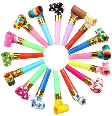 30PCS Party Blower Whistles - Colorful Birthday Party Favors for Kids & Adults | Loud Noisemakers, Horns & Poppers for Celebrations, Baby Showers, New Year