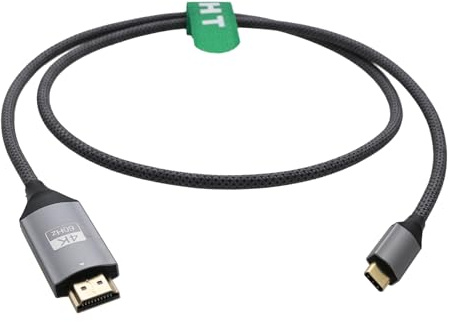 HangTon Câble USB-C vers HDMI 4K à 60 Hz pour le renvoi d'image, iPhone 15/16, MacBook Pro/Air, ordinateur portable Dell Lenovo, téléphone vers TV, moniteur, projecteur d'affichage, tressé gris, 1,8 m