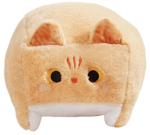 Katze Plüsch, Süße Stofftier Puppe Kuscheliges Kissen Weiches Molliges Kissen Kätzchen Plüschtier Spielzeug Geschenk for Kinder(Brown,30cm/11.8in)
