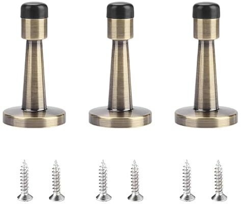 9 PCS Door Stoppers for Skirtings Set, Door Stops Indoors, Antique Brass Door Stop, Wall Mounted Doors Stop with Screws Hitting Wall Protector Anti Collision Skirting Board for Indoor Rooms Offices