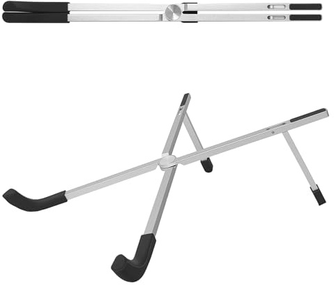 VECOFO Laptop Stand for Desk, Adjustable Laptop Riser ABS+Silicone Foldable Portable Notebook Holder, Ventilated Cooling Notebook Mount Computer Stand for 10-15.6” Laptops,Tablets (Silver)