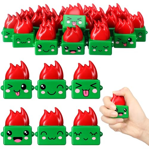 Soulchen 24 Pcs Dumpster Flame Stress Relief Balls Funny Fire Stress Relief Gifts for Adults Dumpster Flame Therapy Fidget for Relieve Study Office Work Anxiety Desktop Decor Party Interaction