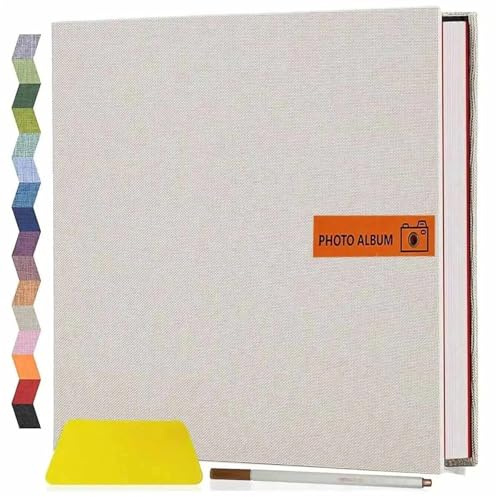 Album fotografico autoadesivo di grandi dimensioni per foto 4x6, 5x7, 8x10 - Album fai da te per mamma, famiglia, matrimoni(Beige)