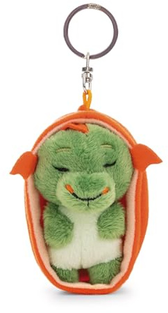 Schlüsselanhänger Sleeping Pets im Körbchen - bunt - Treuer-Plüschbegleiter für Rucksack oder Tasche, Schlüsselhalter für Klein und Groß