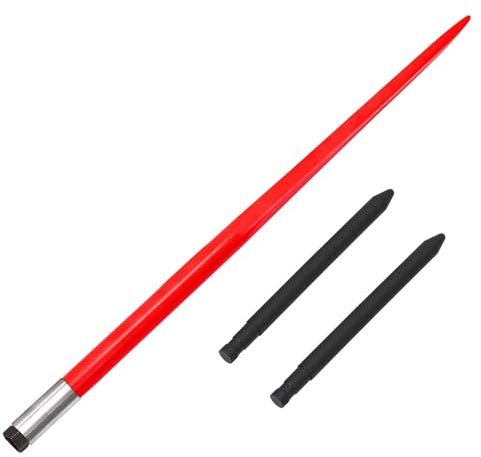 49 Hay Spear with 4000 Lbs Capacity - Quick Attach Square Hay Bale Spears for Tractor Loaders | Compatible with Bobcat, Kubota | Red Coated Bale Fork for Hay Handling Equipment