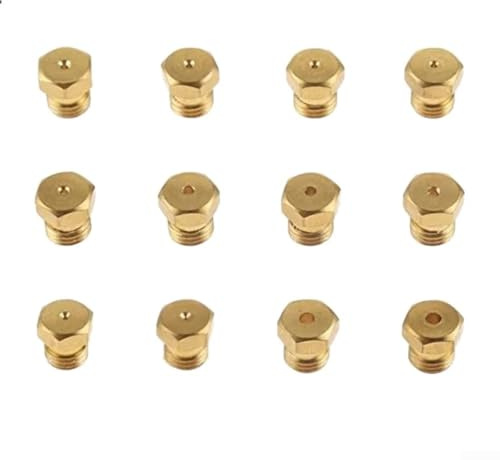 CWOQOCW 36 Stück für LPG-Gasdüsen, Messing für LPG zu Erdgasdüsen Umrüstsatz M6 x 0,75 mm, kompatibel mit Propangas-Kochfeldern und Öfen (Beutel)