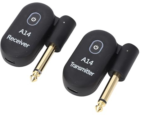 Generic Système de Guitare sans Fil USB 2,4 GHz, Son Cristallin, Portée de 100 Pieds pour Violon Basse avec Prise Jack 6,35 Mm