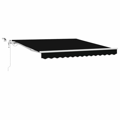 vidaXL Utfällbar markis Svart 300 x 250 cm Polyester och metall, Justerbar, modern, hållbar, rektangulär, utdragbar solskydd, utomhusmarkis, UV-skydd för trädgården