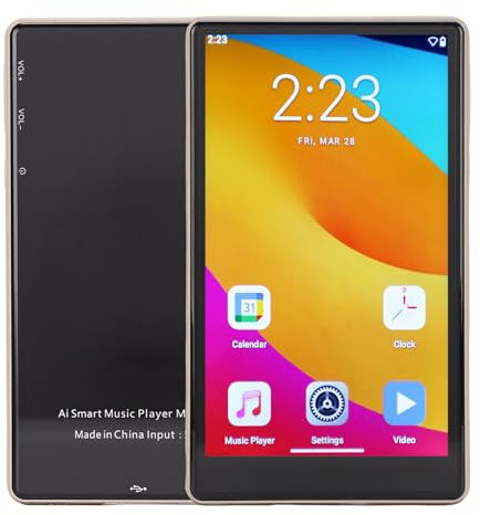 Jectse Lettore MP3 Bluetooth, Lettore MP4 con Schermo Touch HD da 5,0'' per 11, 4 GB + 64 GB, Musicale MP3 WiFi, con Radio FM, Registratore Vocale e Altoparlante per lo (GOLD)