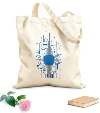 AILOONG Strandtasche aus Polyester-Baumwolle 340g/m² dickes Gewebe Leiterplatten-Experte, Computertechniker, CPU-Technologie, IT-Hacker Hautfreundliches Material