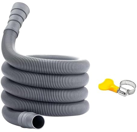 Tvättmaskinslang, förtjockad avloppsvattenslang med justerbar adapter och klämma för husbilar, släpvagnar och husvagnar