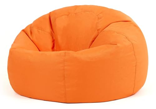 Bean Bag Bazaar Kingston Gaming Beanbag, Orange, Water Resistant Fabric, Large Bean Bag for Indoor and Outdoor Use with Filling Included, Floor Chair, Gaming, Bedroom, Living Room, Garden