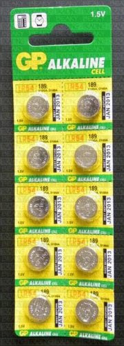 GP Lot de 10 piles bouton alcalines 189 LR54 1,5 V pour appareils photo/jouets/calculatrices/lampes torches/montres/pointeurs laser/autres