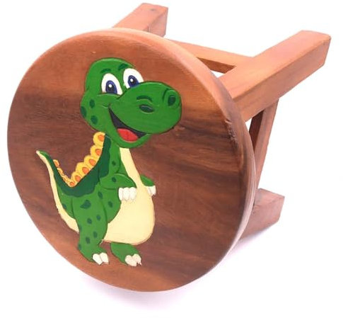 ROMBOL Handgefertigter Kinderhocker, Holz, Kinderhocker:Dinosaurier