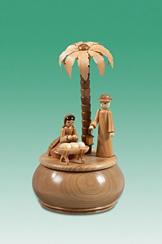 Rudolphs Schatzkiste Spieldose Christi Geburt ØxH 15x26cm NEU Spieluhr Spielwerk Musik Dose Figur Seiffen Erzgebirge Holz Dekoration Weihnachten