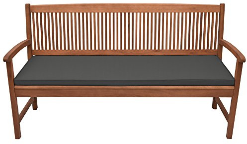 Beautissu Base BK Colchonetas para Bancos Cojines para Bancos con Costura de Rombos - comodísmo y desenfundable - Colchón para Banco de jardín 180x48x5cm Gris Grafito