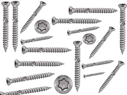1600 x Vis 5x50mm inox A2 Double Filet Terrasse Bois Dur + 4 Embouts GRATUIT