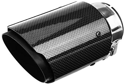 Eachbid Terminale di Scarico per Auto in Fibra di Carbonio Silenziatore Tubo di Scappamento 63mm (Nero)