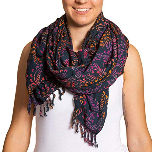 PANASIAM Scarf Batik 190x116cm, B022 Fern indigo