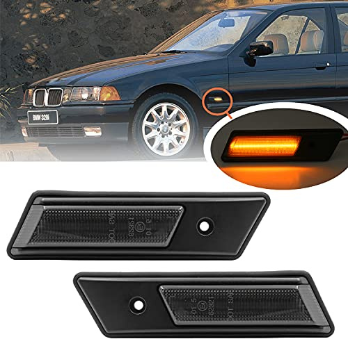 NSLUMO Seitenblinker für 1990-1996 BW E36 M3 316 318 318 320 325 318 325 | für 1990-1996 BW 3 Series E36 Pre-facelift M3 316i 318i 318is 320i 325i 318tds 325td 325tds getönte Linse